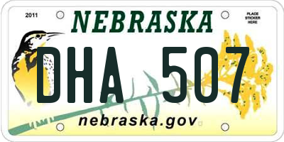 NE license plate DHA507
