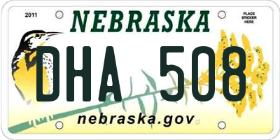 NE license plate DHA508