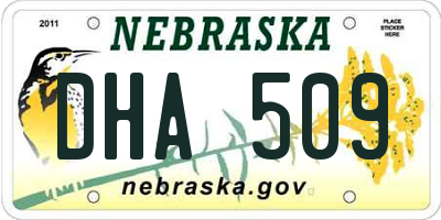 NE license plate DHA509
