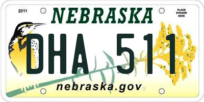 NE license plate DHA511