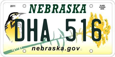 NE license plate DHA516