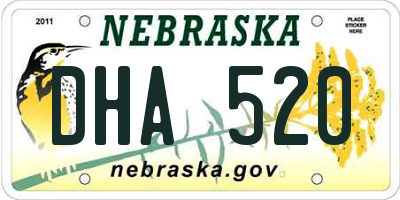 NE license plate DHA520