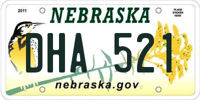 NE license plate DHA521