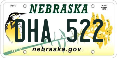 NE license plate DHA522