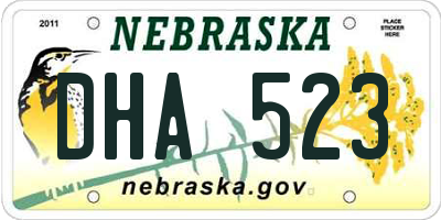 NE license plate DHA523