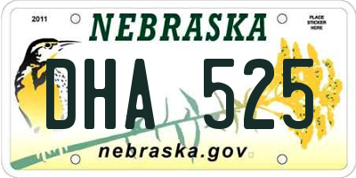 NE license plate DHA525