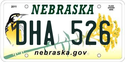NE license plate DHA526