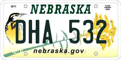 NE license plate DHA532