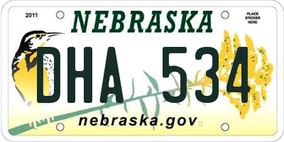 NE license plate DHA534