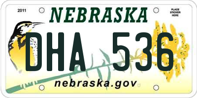 NE license plate DHA536