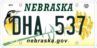 NE license plate DHA537