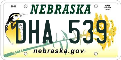 NE license plate DHA539