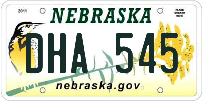 NE license plate DHA545