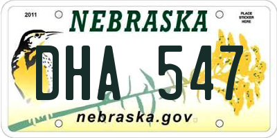 NE license plate DHA547
