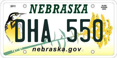 NE license plate DHA550