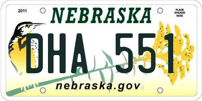 NE license plate DHA551