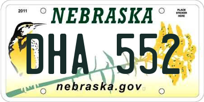 NE license plate DHA552