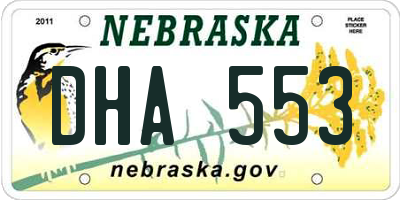 NE license plate DHA553