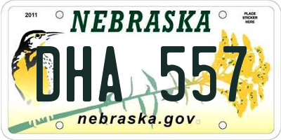 NE license plate DHA557