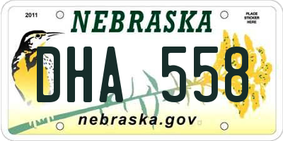 NE license plate DHA558