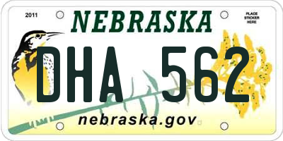 NE license plate DHA562