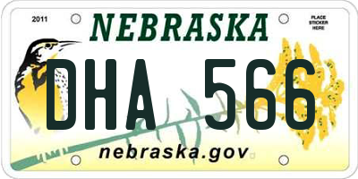 NE license plate DHA566