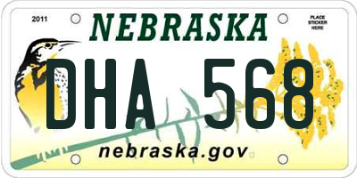 NE license plate DHA568