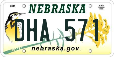 NE license plate DHA571