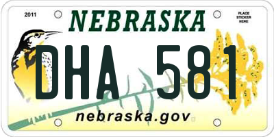 NE license plate DHA581