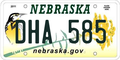 NE license plate DHA585