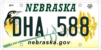 NE license plate DHA588