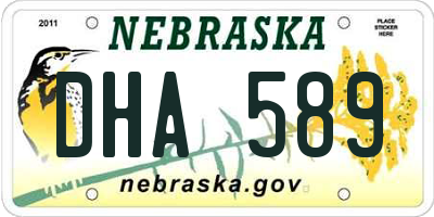 NE license plate DHA589