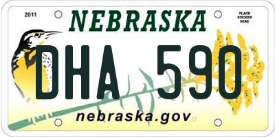 NE license plate DHA590