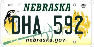 NE license plate DHA592