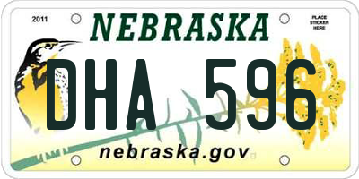NE license plate DHA596