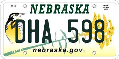 NE license plate DHA598