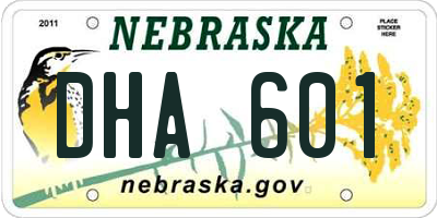 NE license plate DHA601