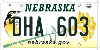 NE license plate DHA603