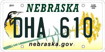 NE license plate DHA610