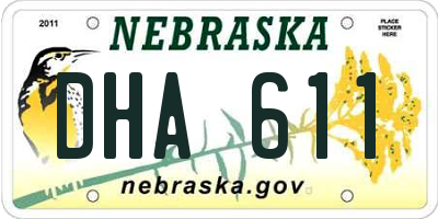NE license plate DHA611