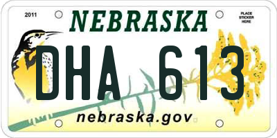 NE license plate DHA613