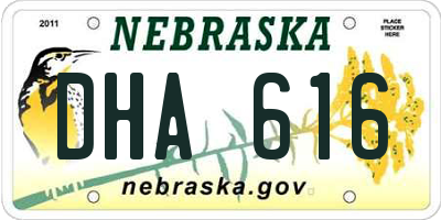 NE license plate DHA616