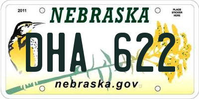 NE license plate DHA622