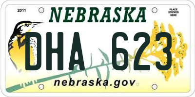 NE license plate DHA623