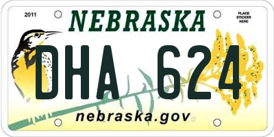 NE license plate DHA624