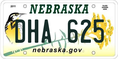NE license plate DHA625