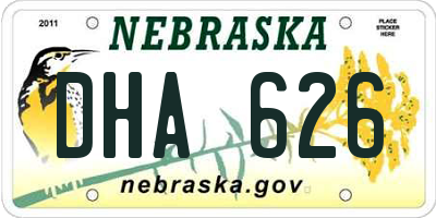 NE license plate DHA626