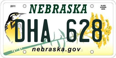 NE license plate DHA628