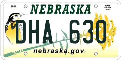 NE license plate DHA630