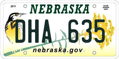 NE license plate DHA635
